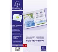 EXACOMPTA Sachet de 10 étuis de protection doubles polypropylène 12/100e - A4 - Cristal
