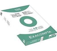 Exacompta - Réf. 3808B - Carton de 48 paquets de 100 fiches bristol lignées non perforées - sous film - - format 55 x 74 mm - couleur blanc