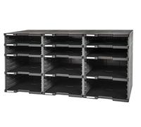 EXACOMPTA Module de classement Modulodoc - set 12 cases sans tiroirs Ecoblack - Gris foncé