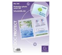 Exacompta - Réf. 388605E - Carton de 2 sachets de 10 étuis protection double 4 faces pour protéger les documents A4 - En PVC lisse Haute qualité - Usage intensif - Couleur cristal