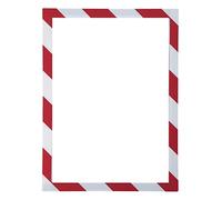 Exacompta - Réf. 39206E - Une Pochette affichage mural magnétique en PVC - Pour afficher consignes de sécurité, prévention des risques - Format à classer A4 - Cadre bicolore couleur blanc et rouge