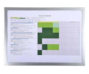 Exacompta - Ref. 39300E - 1 pochette aimantée Cadre d'affichage magnétique en PVC - Porte Document, photo, notes, règlements, instructions, porte, mur … - Format à classer A3 - Bordure cadre argent