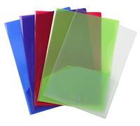 Exacompta - Réf. 3960E - Paquet de 10 chemises de présentation double poche en PP souple - pour format A4 double et/ou A3 - dim 23 x 32cm - encoches pour insertion carte de visite - couleurs assorties