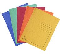 Exacompta - Réf. 39990E - Carton de 25 chemises à lamelle imprimée Iderama en carte lustrée 355 g/m² - chemises certifiées FSC - dimensions 24 x 32 cm pour documents format A4 - 5 couleurs assorties