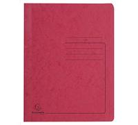 Exacompta - Réf. 39995E - Carton de 25 chemises à lamelle imprimées Iderama en carte lustrée 355 g/m² - chemise certifiée FSC® - dimensions 24 x 32 cm pour documents format A4 - couleur rouge
