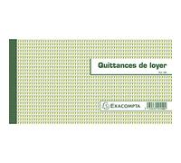 Exacompta Carnet à souche Quittances de loyer – 50 feuillets – format horizontal 13 x 18,5 cm