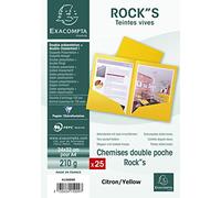Chemise double poche Exacompta 24 x 32 cm citron - Paquet de 25