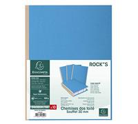 Chemise dossier à soufflet carte Exacompta 24 x 32 cm bleu - Paquet de 10