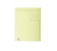 Exacompta - Réf. 448005E - Paquet de 50 chemises rigides imprimées avec 3 rabats Forever® 280 g/m² - chemise 100% recy et certifiée Ange Bleu - dim 24 x 32 cm pour format A4 - couleur Jaune