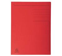 Exacompta Chemises rigides Réf. 449003E Paquet 50 3 rabats 280 g/m² 24,5 x 35 cm Rouge - Ange Bleu