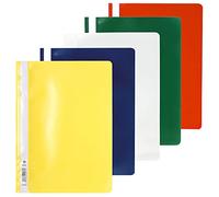 Exacompta - Réf. 449225B - Paquet de 25 chemises de présentation à lamelles - couverture en PP qualité standard - étiquette sur toute la hauteur de la chemise - lamelles en métal - couleurs assorties