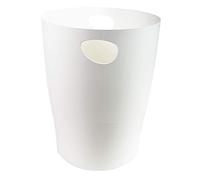 Exacompta - Corbeille à papier - Ecobin AutentiK - 15 L, poignées, design scandinave - Blanc