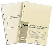 Recharge de 100 feuillets A4 80g pour reliure juridique 4 anneaux - Ivoire