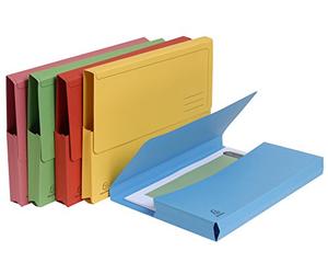Exacompta - Réf. 46971E - Carton de 50 chemises Poche avec soufflet de 32 mm Forever® 290 g/m² - 100% recy s et certifiées Ange Bleu - dimensions 24 x 32 cm pour format A4-5 couleurs assorties