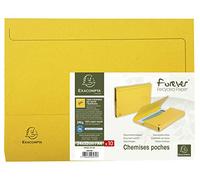 Exacompta - Réf. 46979E - Carton de 100 chemises Poche avec soufflet de 32 mm Forever 290 g/m² - chemises 100% recy s et certifiées Ange Bleu - dimensions 24 x 32 cm pour format A4 - couleur jaune