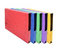 Exacompta - Réf. 4780Z - Carton de 25 chemises poche en carte lustrée 225g/m² - Soufflet de 32 mm - Dimensions extérieures : 45,5x32,5cm - Pour documents à classer au format A3-5 couleurs assorties