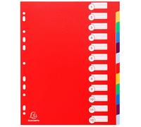 Exacompta 15x Intercalaires PP semi rigide 12 positions A4 maxi assort. 4812E