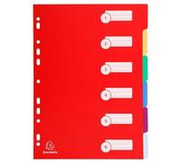 Exacompta 25x Intercalaires PP semi rigide 6 positions A4 assort. 4906E