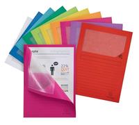 Chemises coin papier avec fenêtre FOREVER A4 dossier 120 g couleurs assorties - Boîte de 100