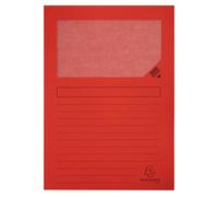 Exacompta - Réf. 50105E - Carton de 400 chemises à fenêtre Forever® 120 g/m² - couleurs vives - chemises 100% recy s et certifiées Ange Bleu - dim 22 x 31 cm pour A4 - couleur rouge