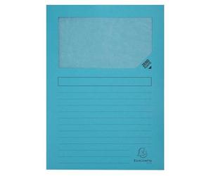 Exacompta - Réf. 50106E - Carton de 400 chemises à fenêtre Forever® 120 g/m² - couleurs vives - chemises 100% recy s et certifiées Ange Bleu - dim 22 x 31 cm pour A4 - bleu clair
