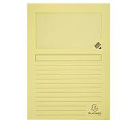 Chemise coin papier avec fenêtre Super Exacompta - Paquet de 100 - Jaune canari