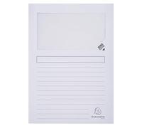 Exacompta - Réf. 50270E - Carton de 400 chemises à fenêtre Forever® 120 g/m² - couleurs vives - chemises 100% recy s et certifiées Ange Bleu - dim 22 x 31cm pour format A4 - blanc