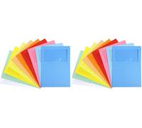 Exacompta - Réf. 50450E - Paquet de 10 chemises à fenêtre sans plastique SUPER 160 g/m² - couleurs pastel - chemises certifiées PEFC™ - dimensions 22 x 31 cm pour format A4-10 couleurs assorties