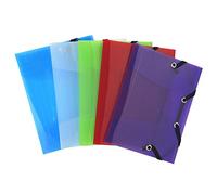 Exacompta Chemises à élastiques Crystal 3 rabats PP transparent 12x16cm(A6) assorties pack 25 50700E