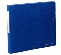 Exacompta - Réf. 50702E - 1 boite de classement avec élastiques Scotten - en carte lustrée gaufrée 600g/m2 - dos 2,5 cm - dimensions 25 x 33 cm - pour documents A4 - couleur bleu - livrée montée