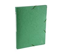Exacompta - Réf. 50703E - 1 boite de classement avec élastiques Scotten - en carte lustrée gaufrée 600g/m2 - dos 2,5 cm - dimensions 25 x 33 cm - pour documents A4 - couleur vert - livrée montée