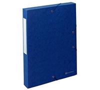 Exacompta - Réf. 50812E - 10 boites de classement avec élastiques Scotten - en carte lustrée gaufrée 600g/m2 - dos 4 cm - dimensions 25 x 33 cm - pour documents A4 - couleur bleu - livrées montées
