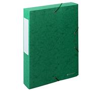 Exacompta - Réf. 50913E - 10 boites de classement avec élastiques Scotten - en carte lustrée gaufrée 600g/m2 - dos 6 cm - dimensions 25 x 33 cm - pour documents A4 - couleur vert - livrées montées