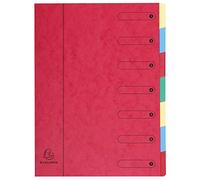 Exacompta - Réf. 5107E - 1 trieur HARMONIKA - sans élastiques et fenêtres imprimées - couverture en carte lustrée - dos extensible - 7 compartiments - pour A4 - dim 24,5 x 32cm - couleur rouge