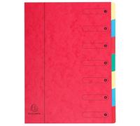 Exacompta 8x Trieur extensible élastique fenêtres imprimées 7 A4 Rouge 5107E