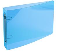 Classeur pour fiches bristol 125x200 2 anneaux 25mm polypropylène Crystal colours - Bleu