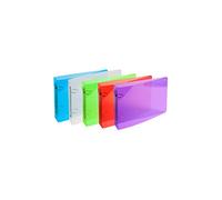 Exacompta - Réf. 51099E - Carton de 10 classeurs semi-rigides pour fiches bristols - 2 anneaux ronds 25mm - Dos 35mm - Dimensions extérieures : 16,5 x 24 cm - Assortis