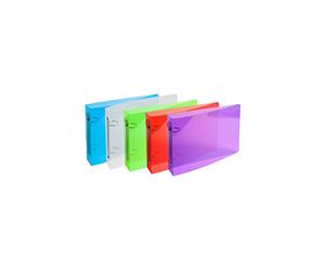 Exacompta - Réf. 51099E - Carton de 10 classeurs semi-rigides pour fiches bristols - 2 anneaux ronds 25mm - Dos 35mm - Dimensions extérieures : 16,5 x 24 cm - Assortis