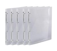 Exacompta - Réf. 511944E - Carton de 5 classeurs souples PP Crystal - 4 anneaux ronds diamètre 15mm - Dos 20mm - Dimensions extérieures : 32x25 cm - Format à classer A4 - Coloris : cristal
