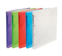 Exacompta 30x Classeur 4 anneaux 15 mm PP Crystal colours A4 assort. 51198E