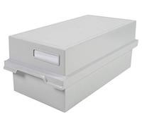 Exacompta - Réf. 51240D - 1 Bac à fiches avec couvercle gris lumière pour classer 1200 fiches - livré avec 2 intercalaires - format à classer A6 à l'italienne - dimensions (Pxlxh) 355 x 171 x 139 mm