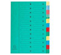 Exacompta - Réf. 5124E - Carton de 4 trieurs HARMONIKA - sans élastiques et fenêtres imprimées - couverture en carte lustrée - dos extensible - 24 compartiments - pour A4 - dim 24,5 x 32cm - vert