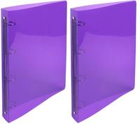 Exacompta - Réf. 51298E - Classeur semi-rigide PP Crystal - 4 anneaux ronds diamètre 30 mm - Dos 40 mm - Dimensions extérieures : 32 x 26,8 cm - A4 Maxi - couleurs aléatoires (lot de 2)