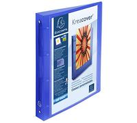 Exacompta - réf. 51562E - 1 classeur PP rigide personnalisable 1 poche - 4 anneaux ronds diamètre 30 mm - Dimensions extérieures : 32 x 26,8 cm - Format à classer A4 Maxi - Coloris : bleu
