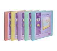 Exacompta - Réf. 51779E - 1 Lot de 5 Classeurs Semi-Rigides Kreacover Pastel en Polyproplylène Translucide - 4 Anneaux Diam 30 mm - Format ext 32 x 26.8 cm