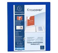 Classeur PP personnalisable Kreacover - 2 anneaux en D 40mm - A4 maxi - Bleu