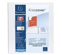 Classeur 2 anneaux plastifié Exacompta KREACOVER® personnalisable A4+ - Dos 6,4 cm blanc