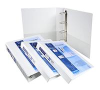 Exacompta - réf. 51840E - Carton de 10 classeurs opaque rigide personnalisable 3 poches - 4 anneaux en D de 15 mm - Dimensions extérieures : 32 x 27,3 cm - Format à classer A4 Maxi - Coloris : blanc