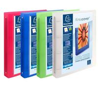 Exacompta - Réf. 51869E - Carton de 12 classeurs personnalisable 1 poche - 4 anneaux ronds 30 mm - Dimensions extérieures : 32 x 26,8 cm - Format à classer A4 Maxi - Assortis