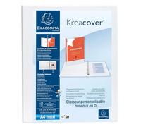 Exacompta - Réf. 51941E - Carton de 10 classeurs personnalisable 2 poches - 4 anneaux en D de 20 mm - Dos 38 mm - Dimensions extérieures : 32 x 27,3 cm - Format à classer A4 Maxi - Blanc